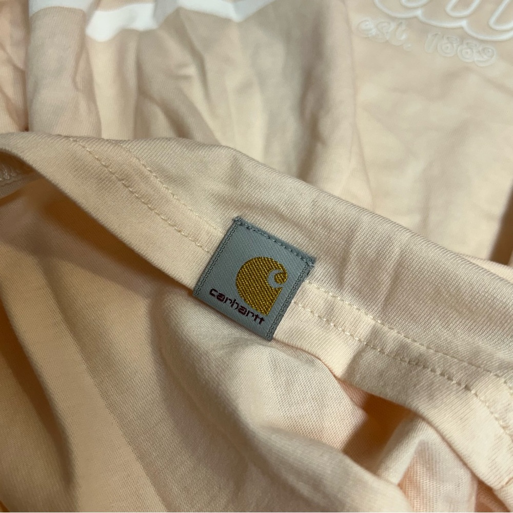Carhartt Light Peach Loose Fit Long Sleeve T-shirt Top Size S - Picture 6 of 6